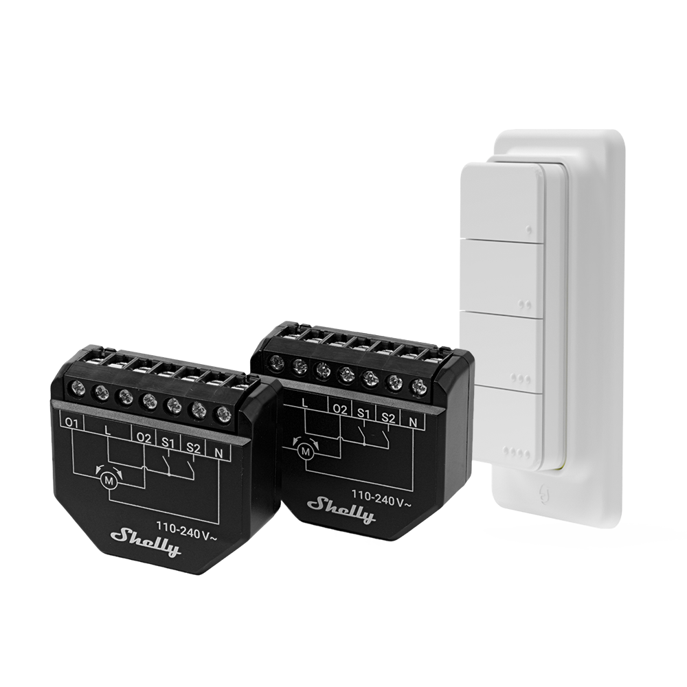 Shelly Shutter x2 + BLU RC Button 4 Pack
