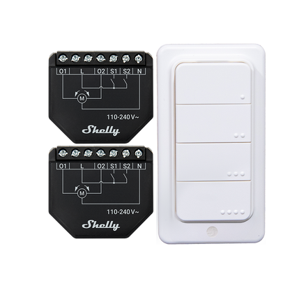 Shelly Shutter x2 + BLU RC Button 4 Pack